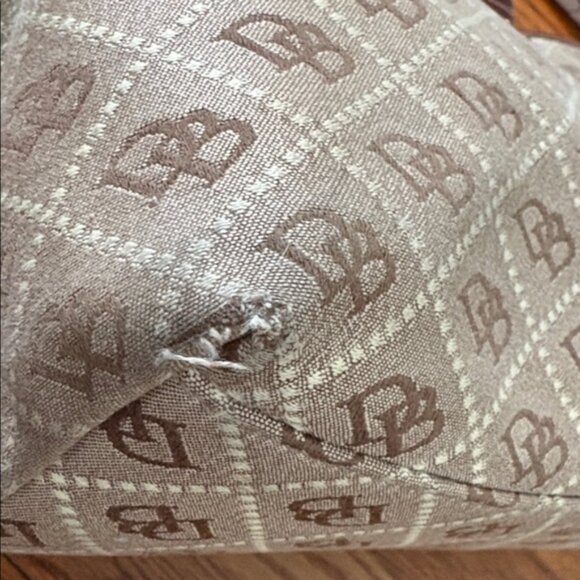 Vintage Dooney & Bourke Monogram Chiara Tote Bag Purse Brown - Picture 13 of 16